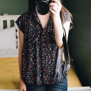 ANTHROPOLOGIE Maeve Paint Splatter Button Up Shirt